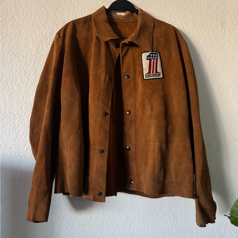 Vintage Leather Welding Jacket • Suede Workwear Jacket • Patina Distressed